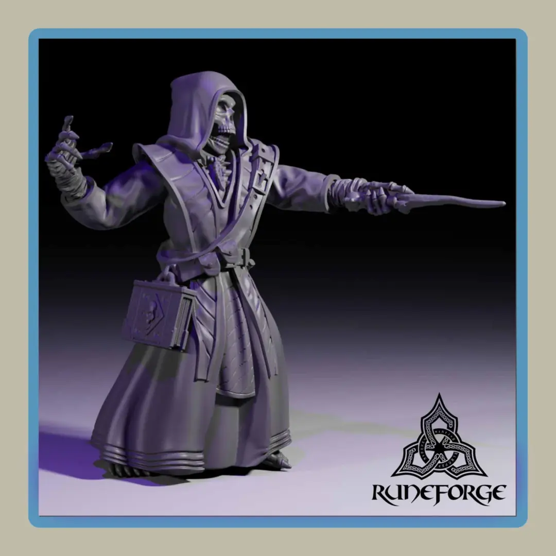 render of 28mm undead acolyte wizard