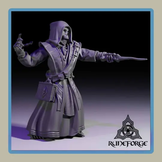 render of 28mm undead acolyte wizard