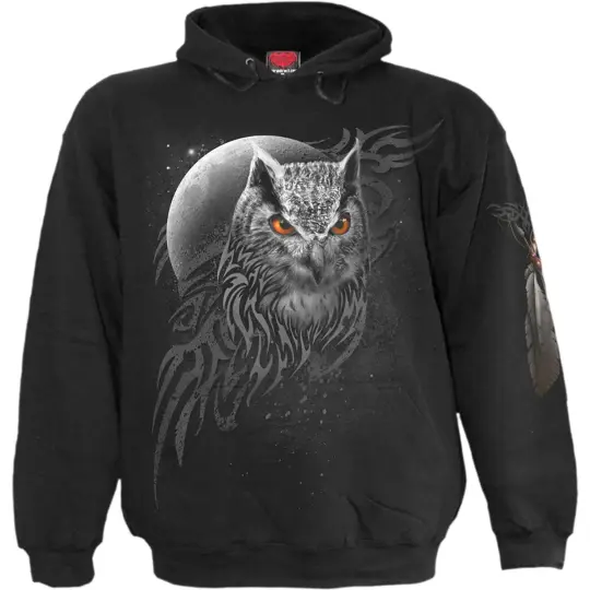 WINGS OF WISDOM Hoody Black - Top Quality Cotton