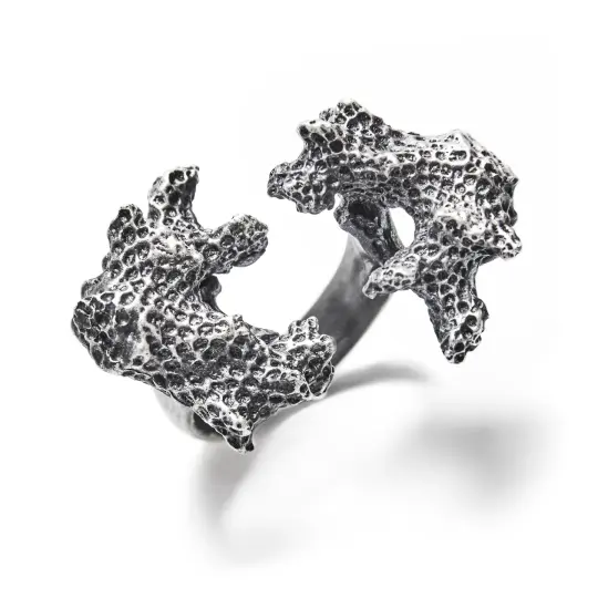* Ready to Ship * Of His Bones are Coral Made. Twin Coral Ring. Size 4.75