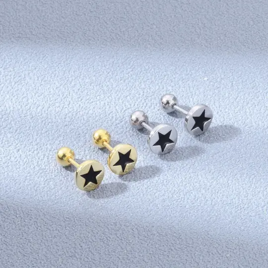 Blackstar Stud Earrings (925 Sterling Silver)