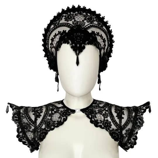 OHMYGOTH EMBROIDERY EPAULETTES (BLACK)