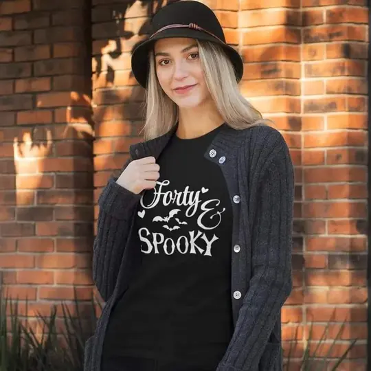 Forty & Spooky Hearts and Bats Unisex Tee