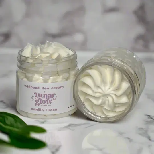 Vanilla + Rose Whipped Deo Cream by Lunar Glow Skin Co