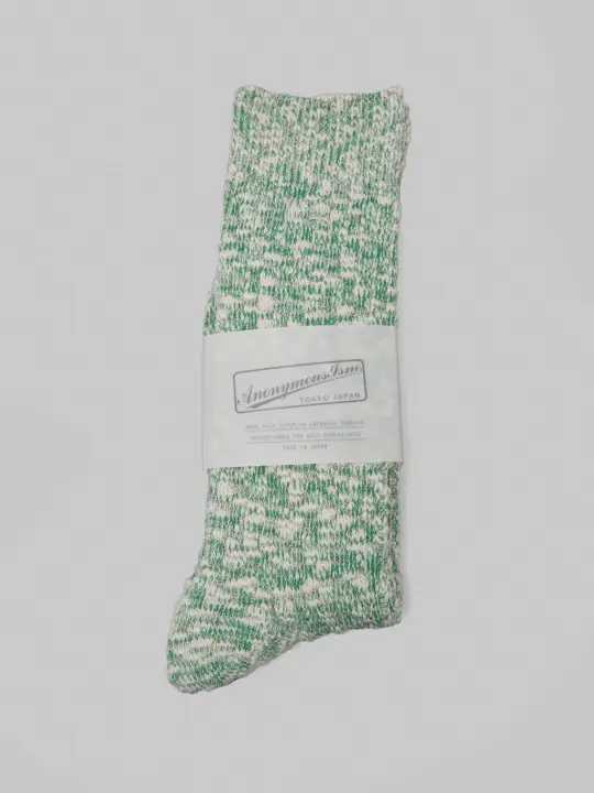 Anonymous Ism Light Weight Slub Crew Socks Green