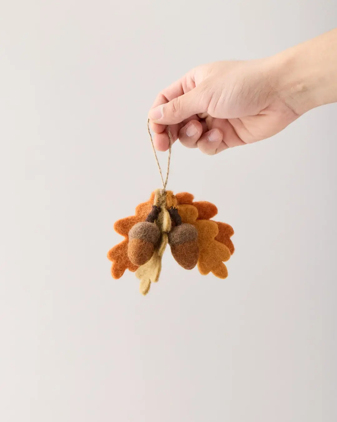 Felted Oak & Acorn Swag