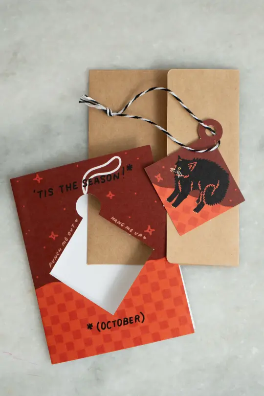 Scaredy Cat Season - Punch-Out Ornament Card