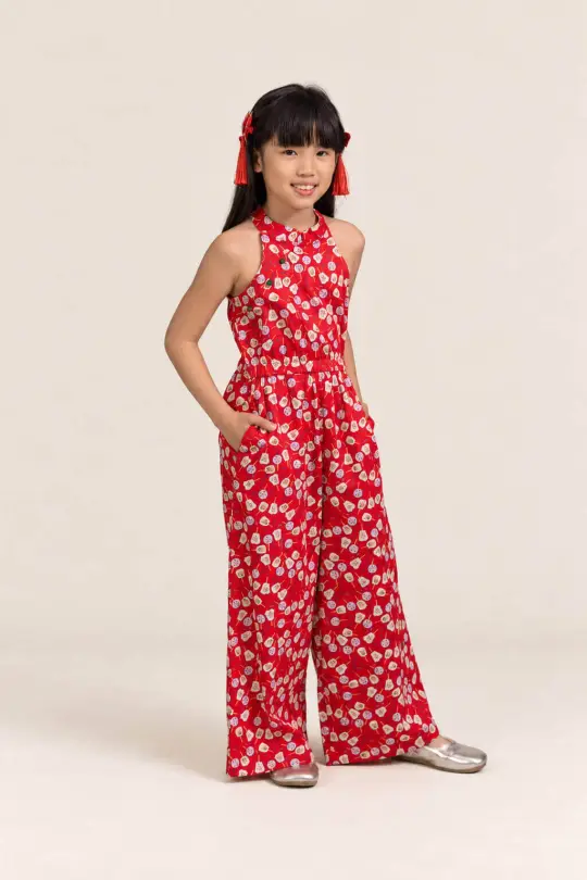 Kodi Jumpsuit - Red Fans