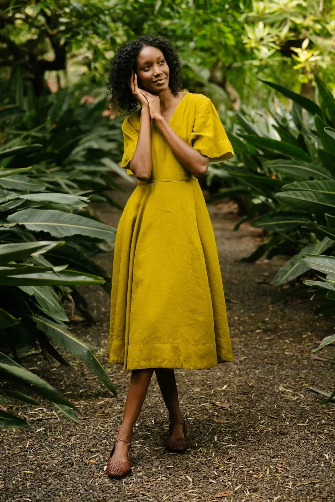 Wrap – Linen Dress with Butterfly Sleeves