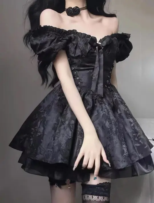 Refined Printed Floral Women's Homecoming Dress Black Waist Fitted Short Prom Gown Birthday Dress RS3317