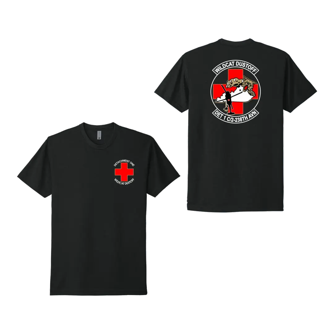 2-238th Wildcat Dustoff Black NL6210 Short Sleeve Tee