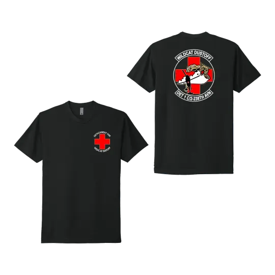 2-238th Wildcat Dustoff Black NL6210 Short Sleeve Tee
