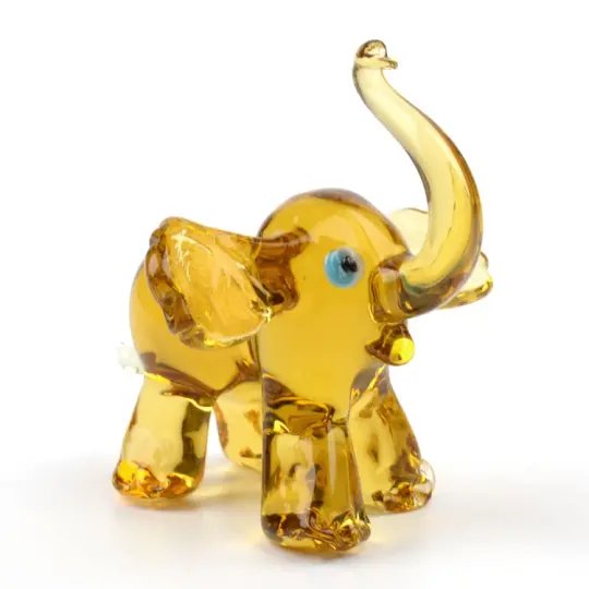 Cheerful Elephant Glass Figurine