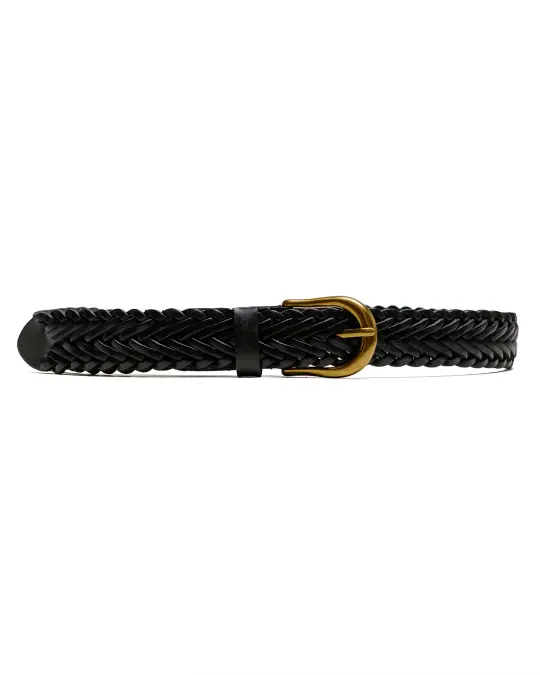 Beams Plus Leather Mesh Belt Brown
