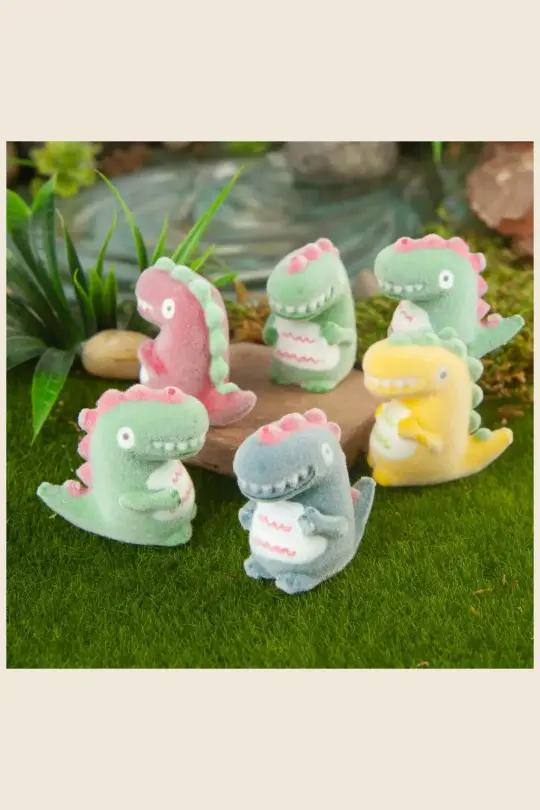 Mini Flocked Dinosaur