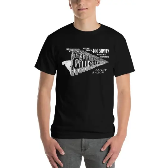 Vintage Safety Razor Advert Short-Sleeve T-Shirt | Heavy Weight Sturdy Cut