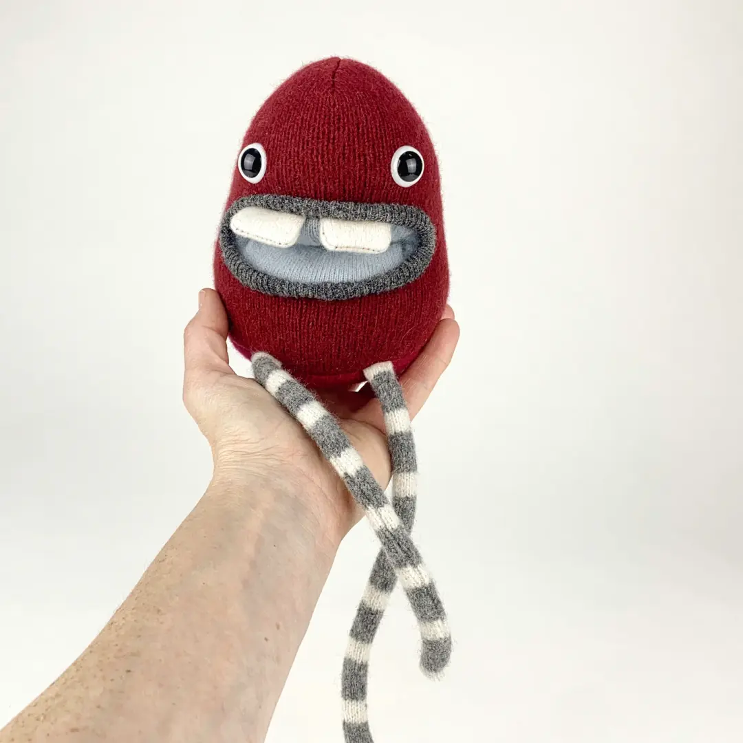 Brutus the handmade plush monster