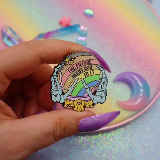The Future Needs You In It Enamel Pin