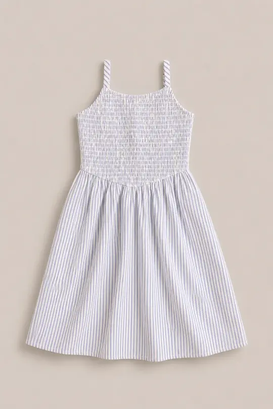 Mini Maxwell Dress in Blue & White Pinstripe