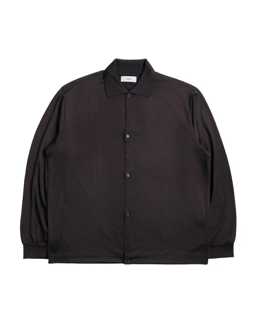 marka Shirt Cardigan Super 100's Washable Wool Jersey Dark Brown