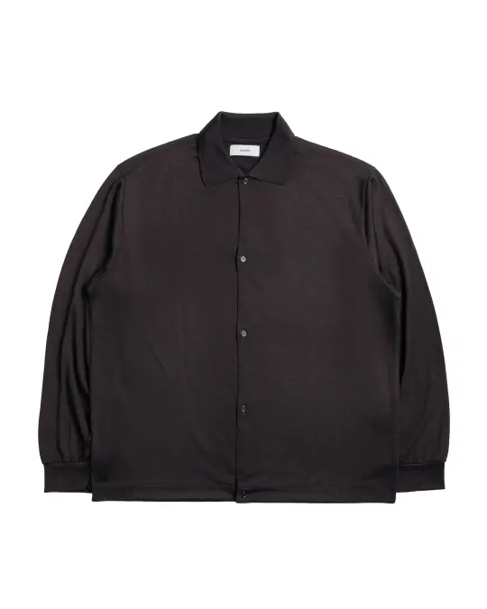 marka Shirt Cardigan Super 100's Washable Wool Jersey Dark Brown