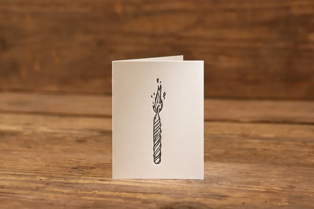 Minimalist Birthday Letterpress Card (A2: 5.5 x 4.25")