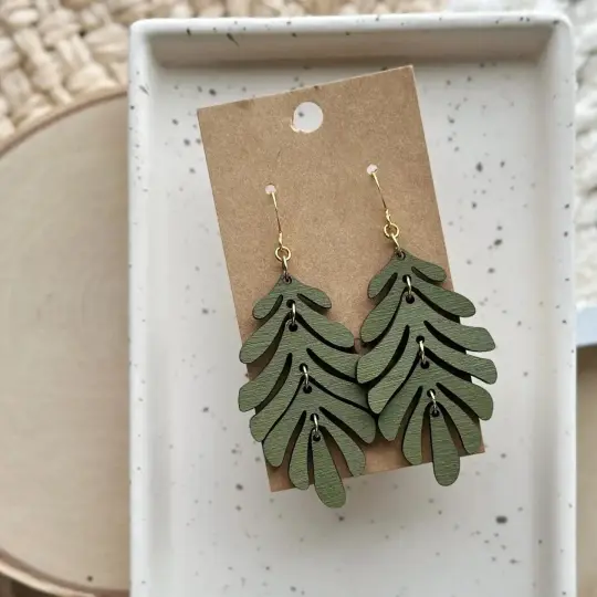 Plant Lady | Moss - Wooden Earrings