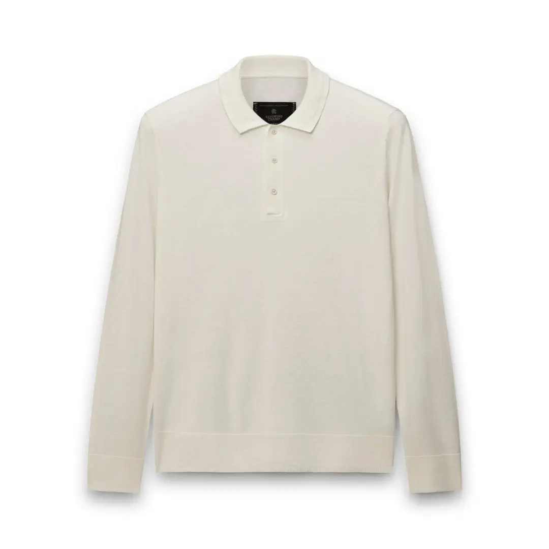 Silk Cashmere Longsleeve Polo