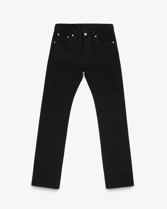 14oz Selvedge Denim Slim Straight Cut Jeans - Black/Black