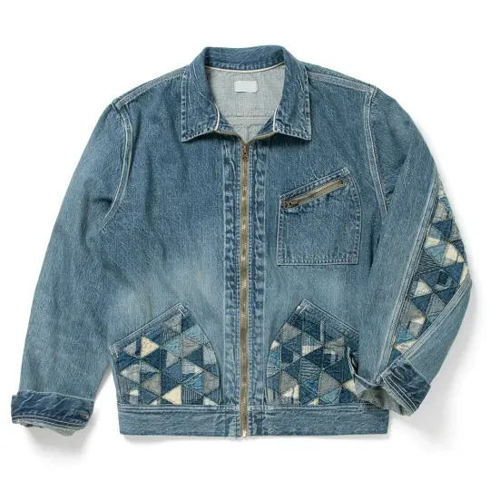 Tsugihagi Denim Zipper Jacket【MSP-4004】