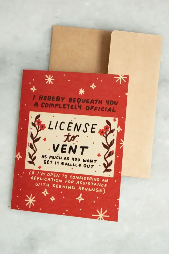 License to Vent - Punch-Out Novelty Card
