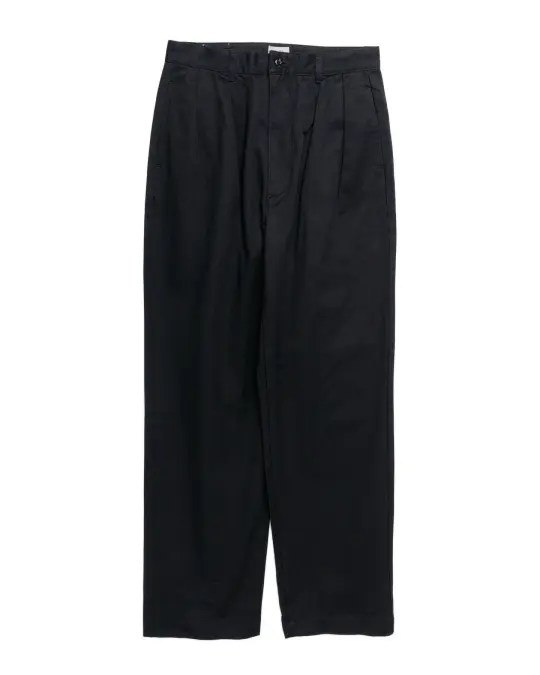 CIOTA 2 Tuck Chino Cloth Pants (Stone Wash) Black