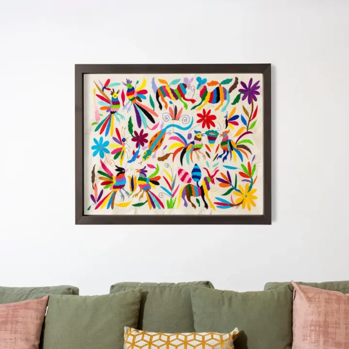 Otomí Hand-Embroidered Tapestry