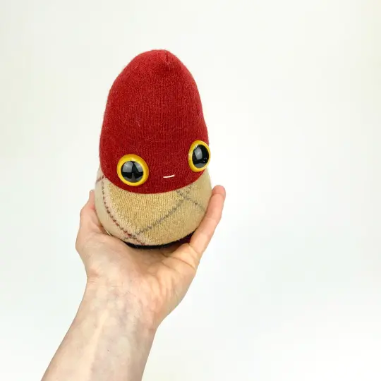 Spud the tiny friendly argyle monster