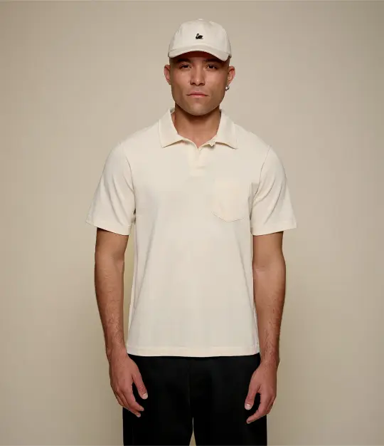 2PKPL Loopwheeled Relaxed Fit Pikée Short Sleeve Polo Shirt