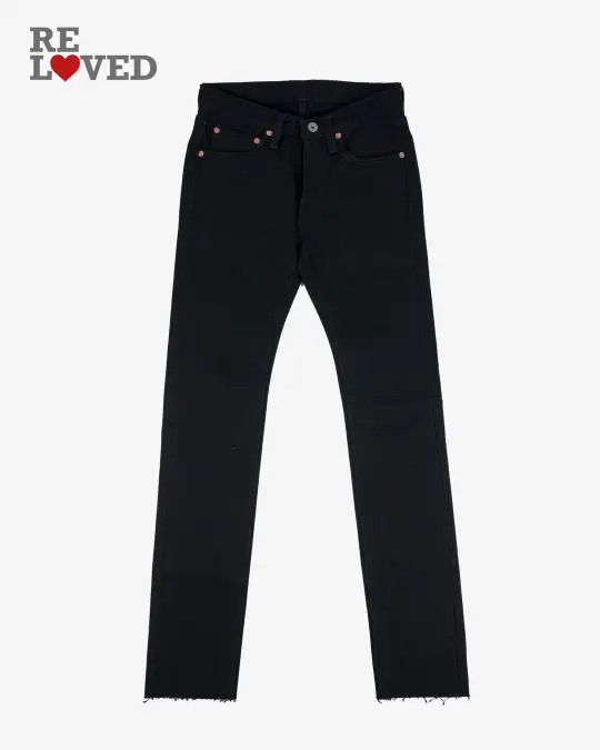 21oz Selvedge Denim Slim Tapered Jeans - Superblack (Fades To Grey) (BS69xSOP420) Tag 28, Cut to 33.0''