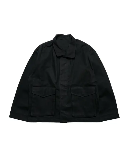 James Coward Six Jacket Black Waxed Cotton Washi Oxford Cloth