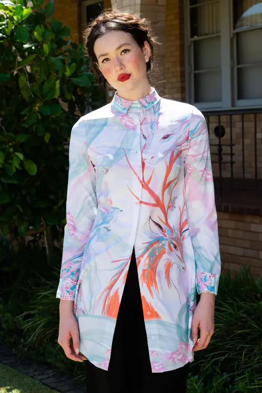 Garden of the Shénshòu Long Sleeve Business Time Shirt Dress