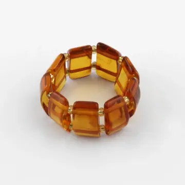 Honey Amber Stretch Barrel Ring