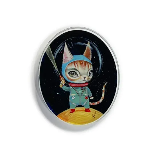 Laser Gun Space Cat (acrylic pin)
