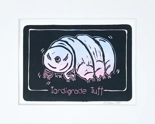 Lisa Tolnai-"Tardigrade Tuff" - Linocut Print