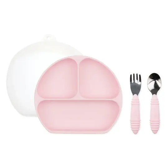 Grip Dish Essential Toddler 4-Piece Mealtime Set: Pink