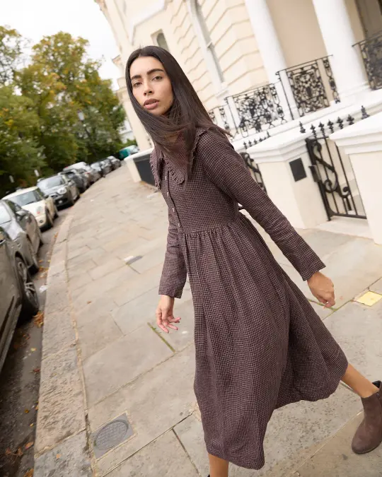 AURELIA collared linen dress