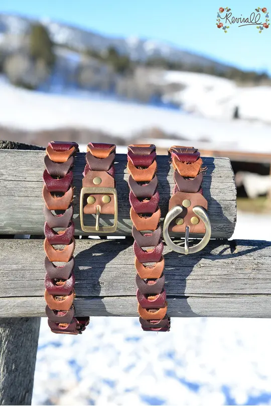 The Red Calico Belt-made from our leather scraps