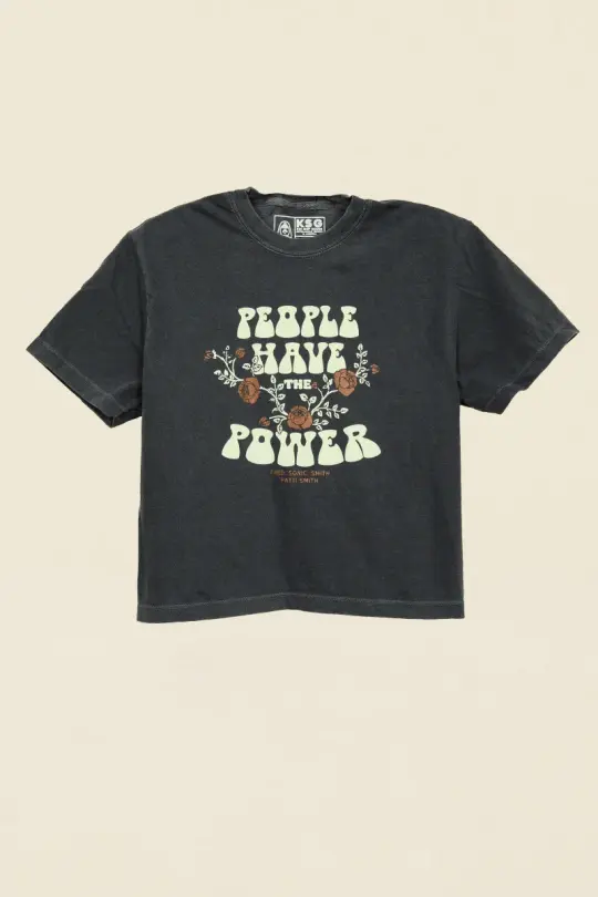 Patti Smith People Have the Power Floral Crop Tee