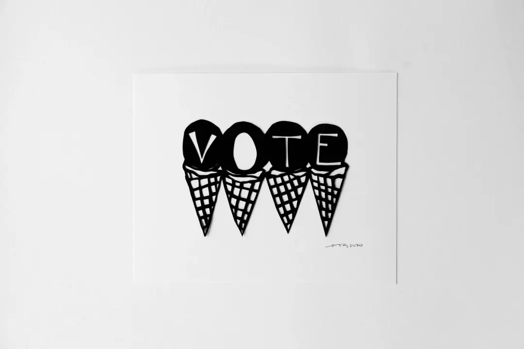 Vote Ice Cream {Original Papercut - 8x10"}