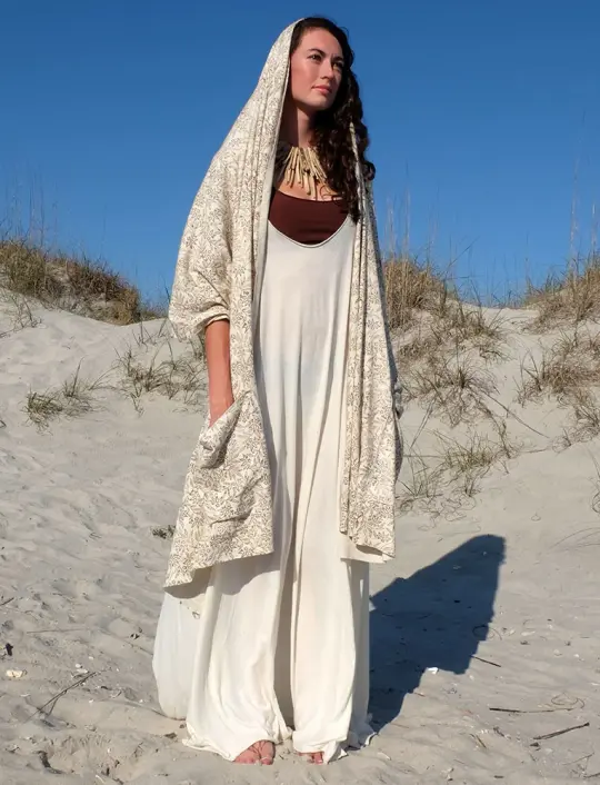 2.5 Yards BLOCK PRINTED Pocket Shawl