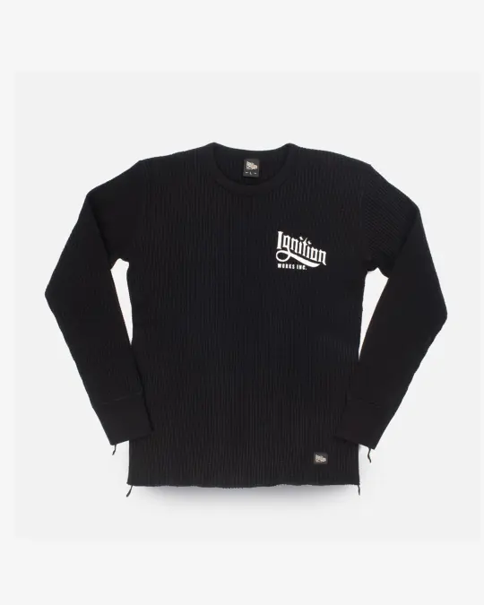 Ignition Works Logo Thermal Crew Neck Long Sleeved Top - Black or White