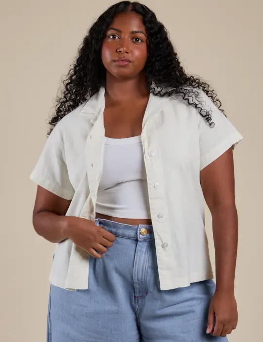 Pantry Button-Up - Vintage Tee White