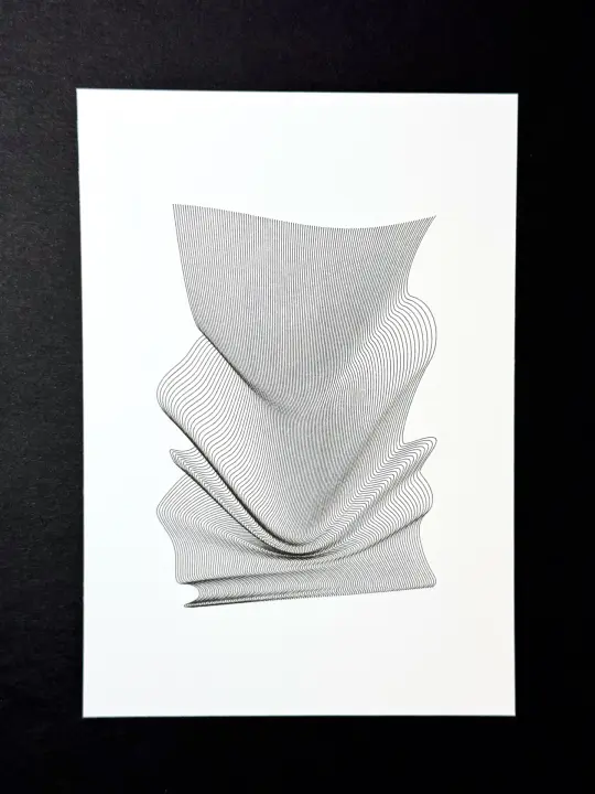 Fabric Morph — 5x7" pen plot
